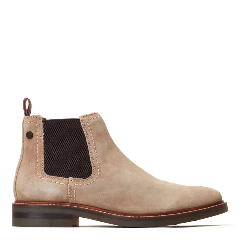 Portland Suede Chelsea Boots Sand sold by Base London