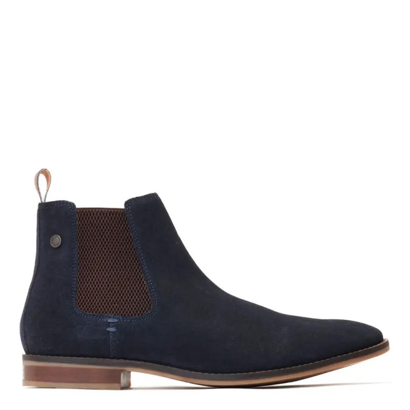 Virgil Suede Chelsea Boots Navy sold by Base London