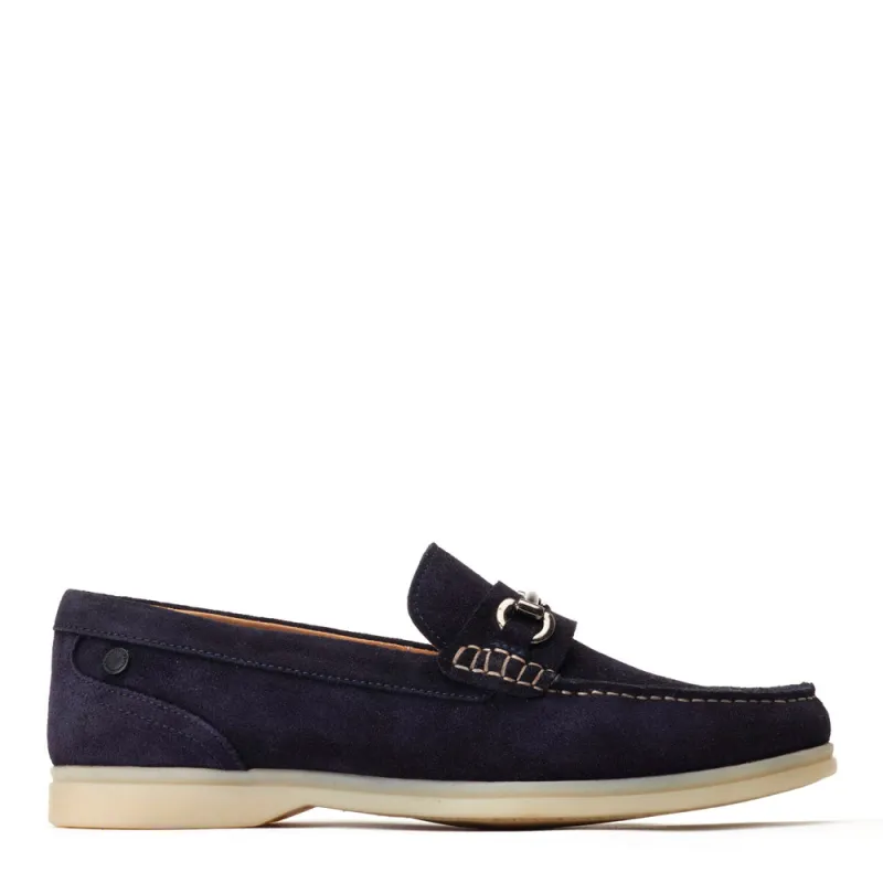Snapper Suede Loafers Navy sold by Base London