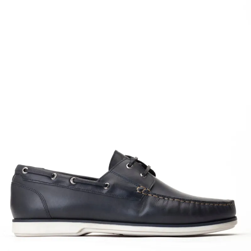 Stern Oil Pull Up Boat Shoes Navy sold by Base London