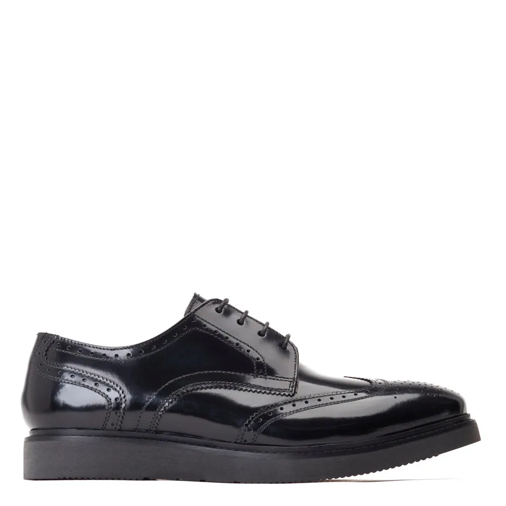 Joe Hi Shinebrogue Shoes Black sold by Base London
