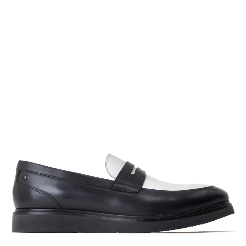 Sid Combo Loafers Black/White sold by Base London