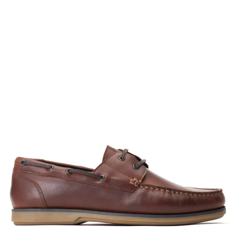 Stern Oil Pull Up Boat Shoes Brown sold by Base London