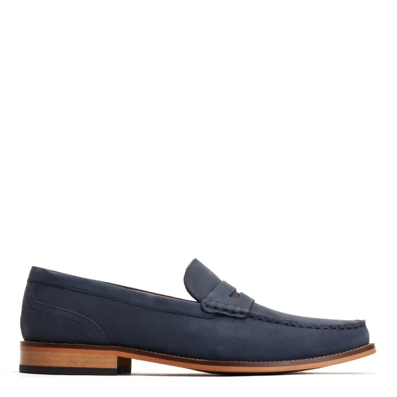 Garfield Nubuck Loafers Navy sold by Base London