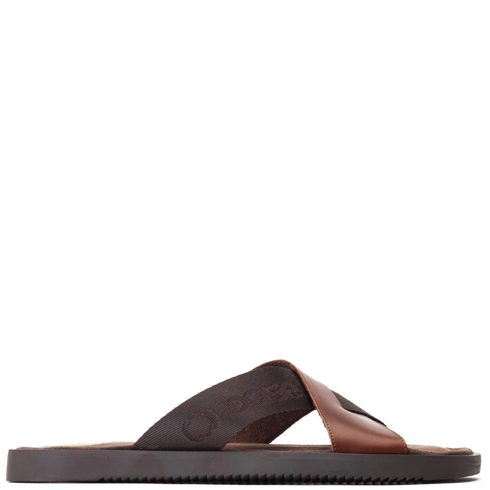 Webb Washed Slide Sandal Brown sold by Base London