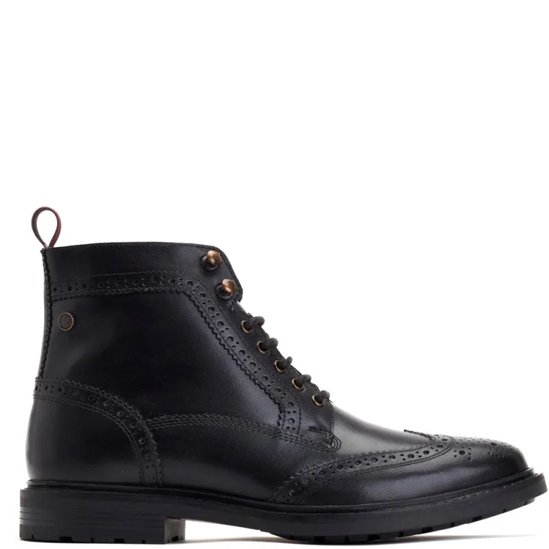 Dealer Burnished Brogue Boots Black sold by Base London