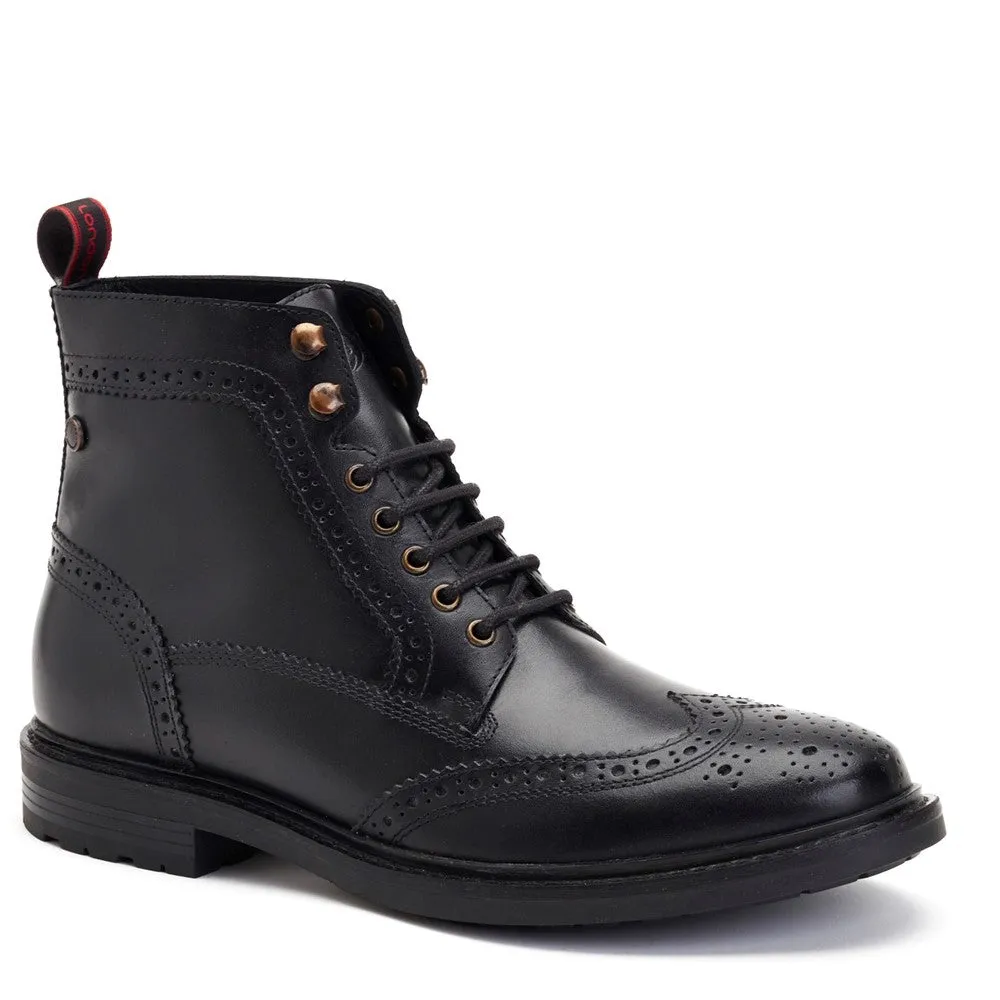 Dealer Burnished Brogue Boots Black sold by Base London product image thumbnail 2