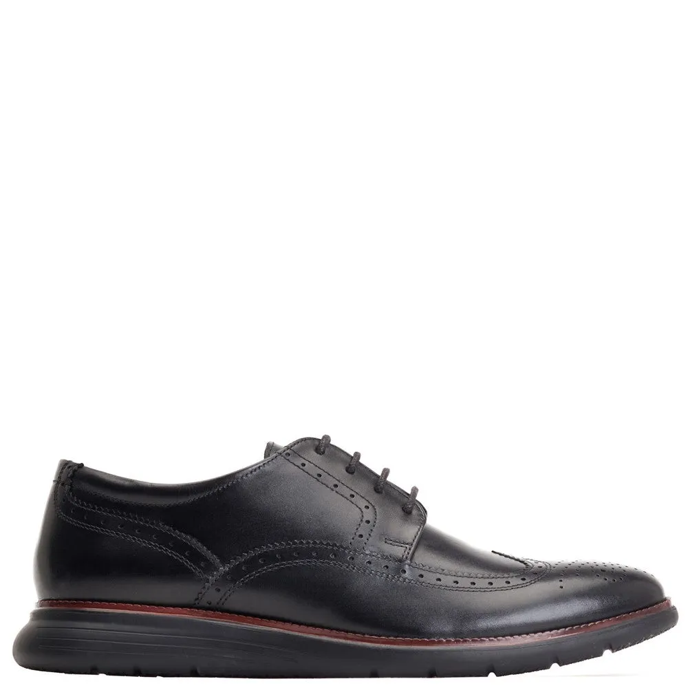 Flight Washed Brogue Shoes Black sold by Base London