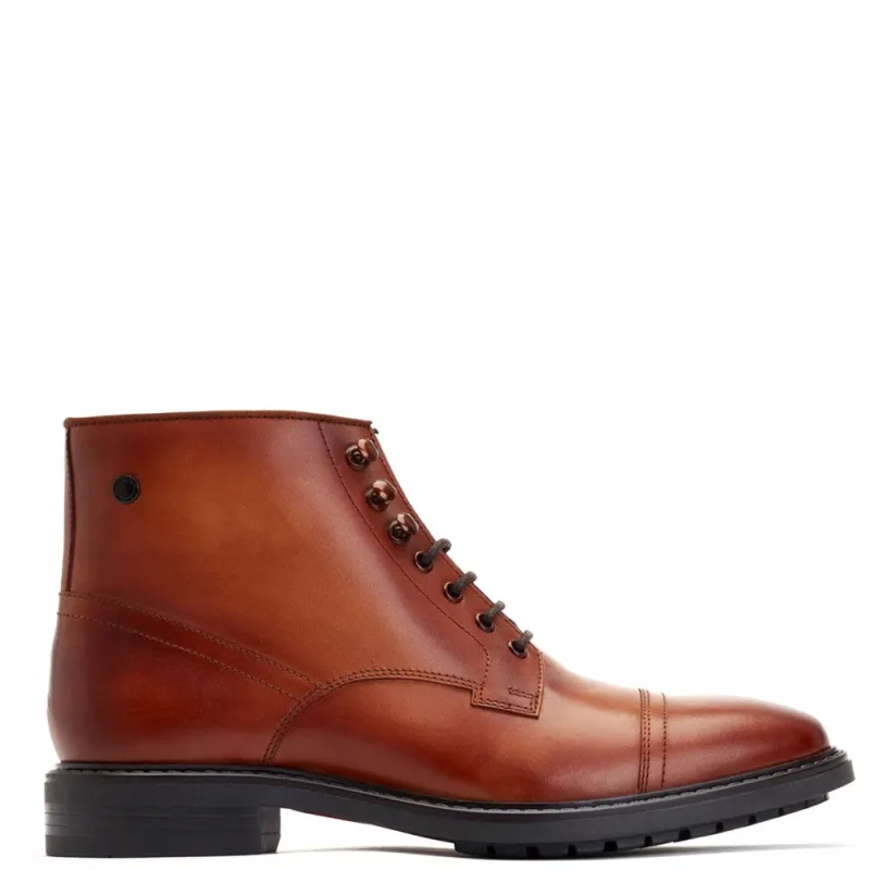 Duke Waxy Toe Cap Boots Tan sold by Base London