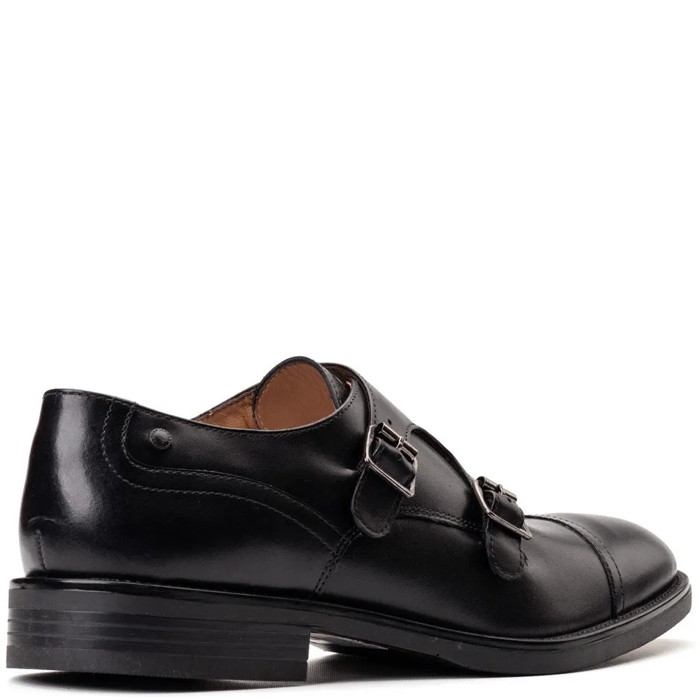 Taper Waxy Monk Strap Shoes Black sold by Base London product image thumbnail 2