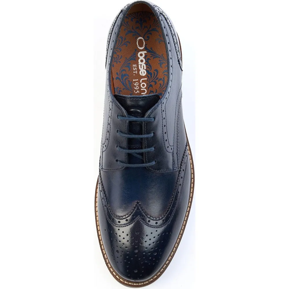 Joe Washed Brogue Shoes Navy sold by Base London product image thumbnail 5