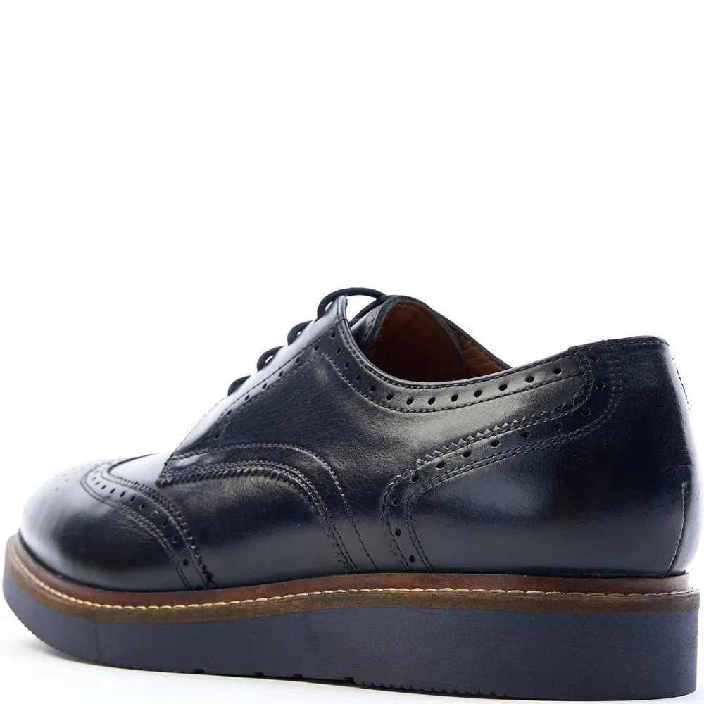 Joe Washed Brogue Shoes Navy sold by Base London product image thumbnail 3