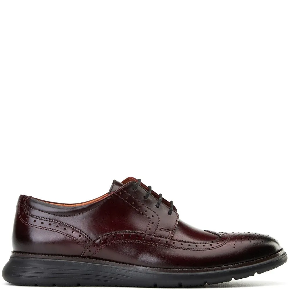 Flight 25 Leather Brogue Shoes Bordo sold by Base London