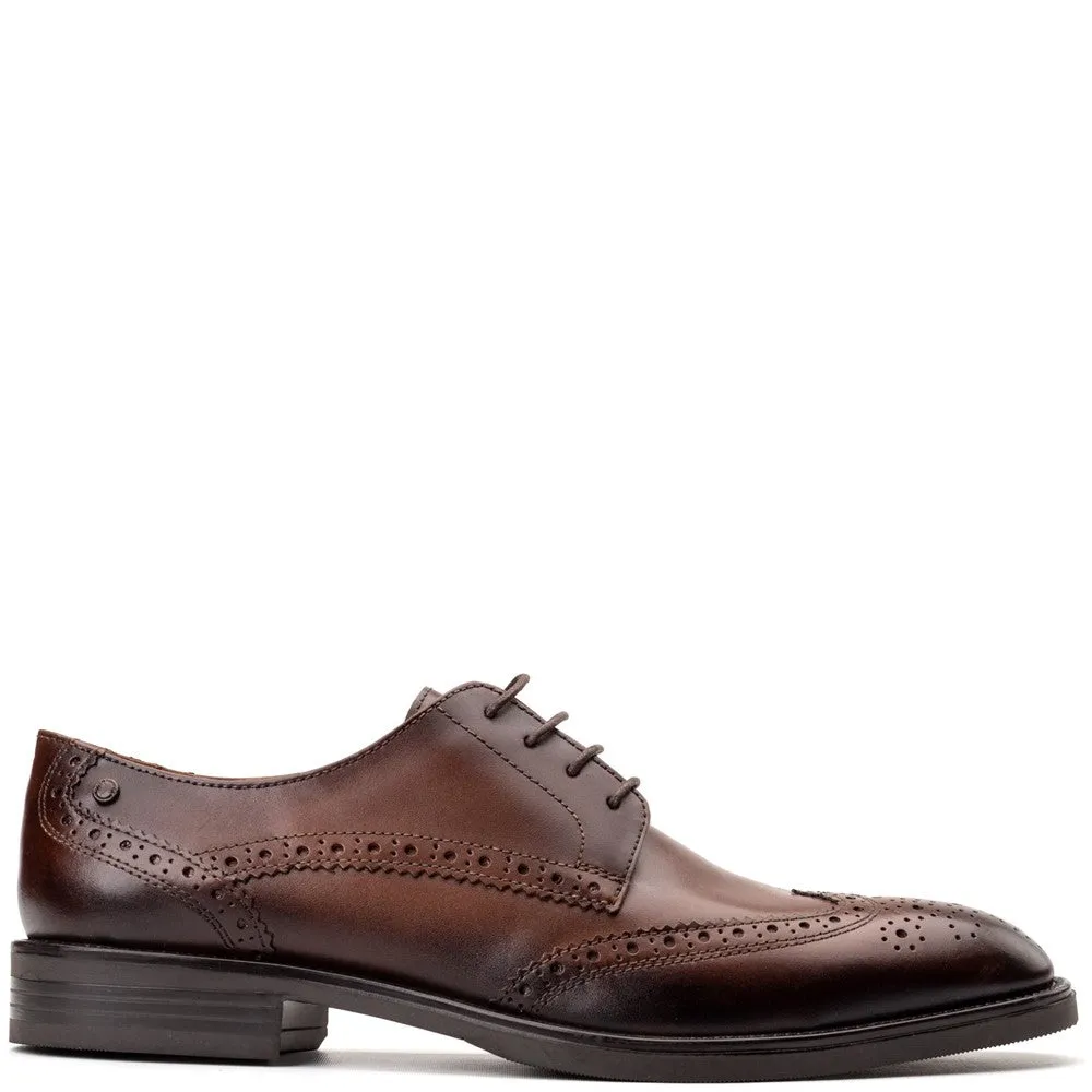 Pocket Waxy Brogue Shoes Brown sold by Base London