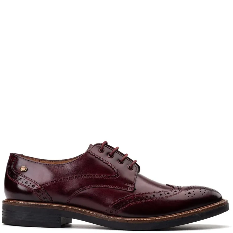York Washed Brogue Shoes Bordo sold by Base London