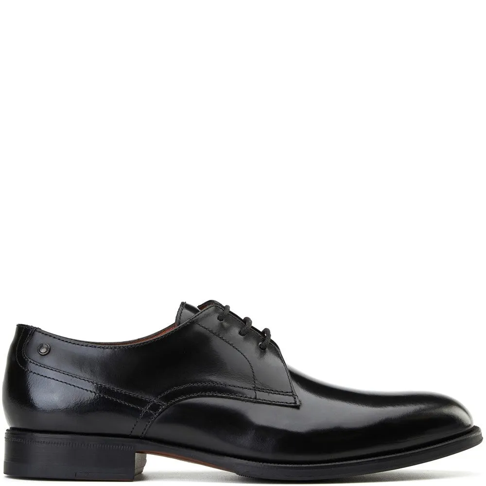 Edison Waxy Derby Shoes Black sold by Base London
