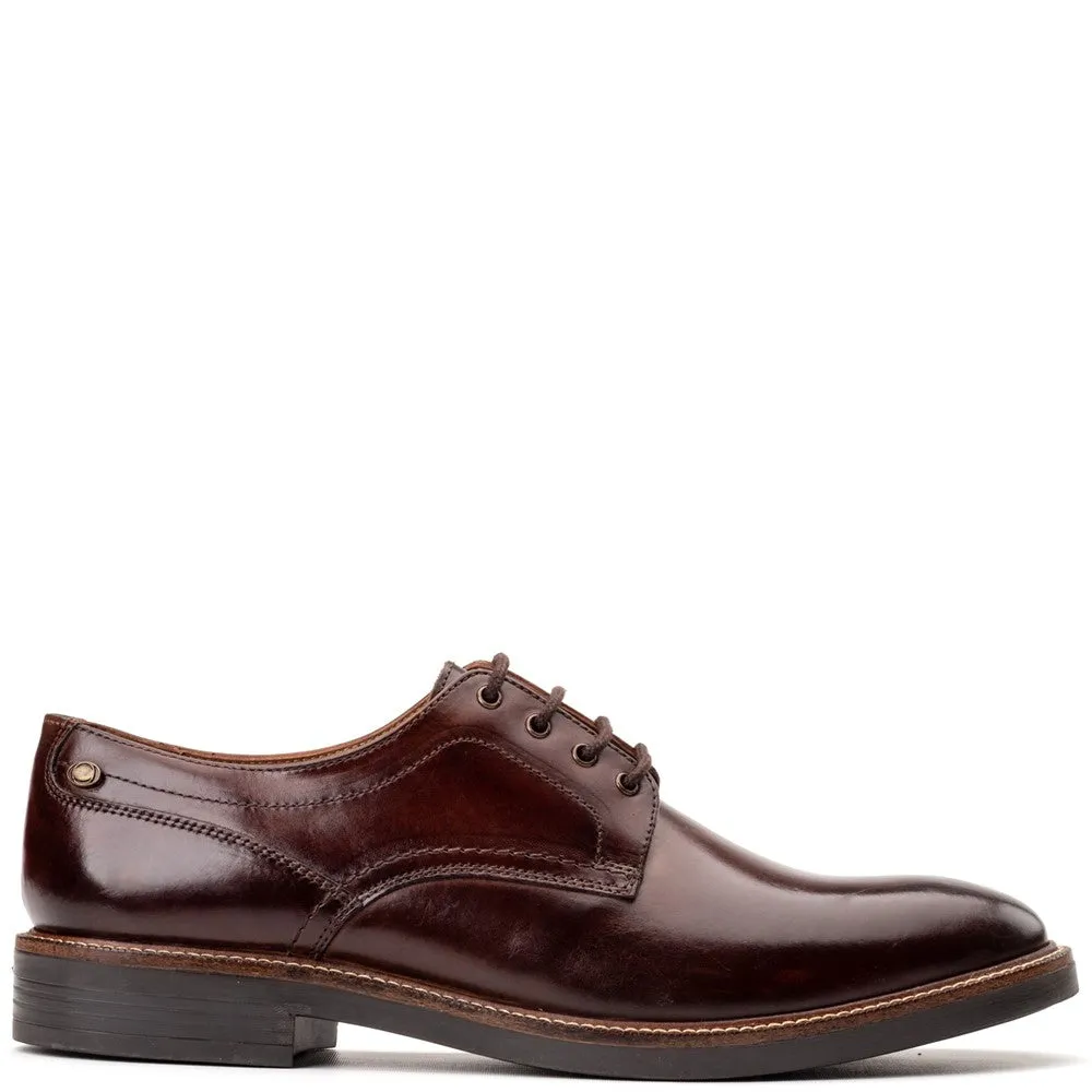 Durham Washed Derby Shoes Brown sold by Base London
