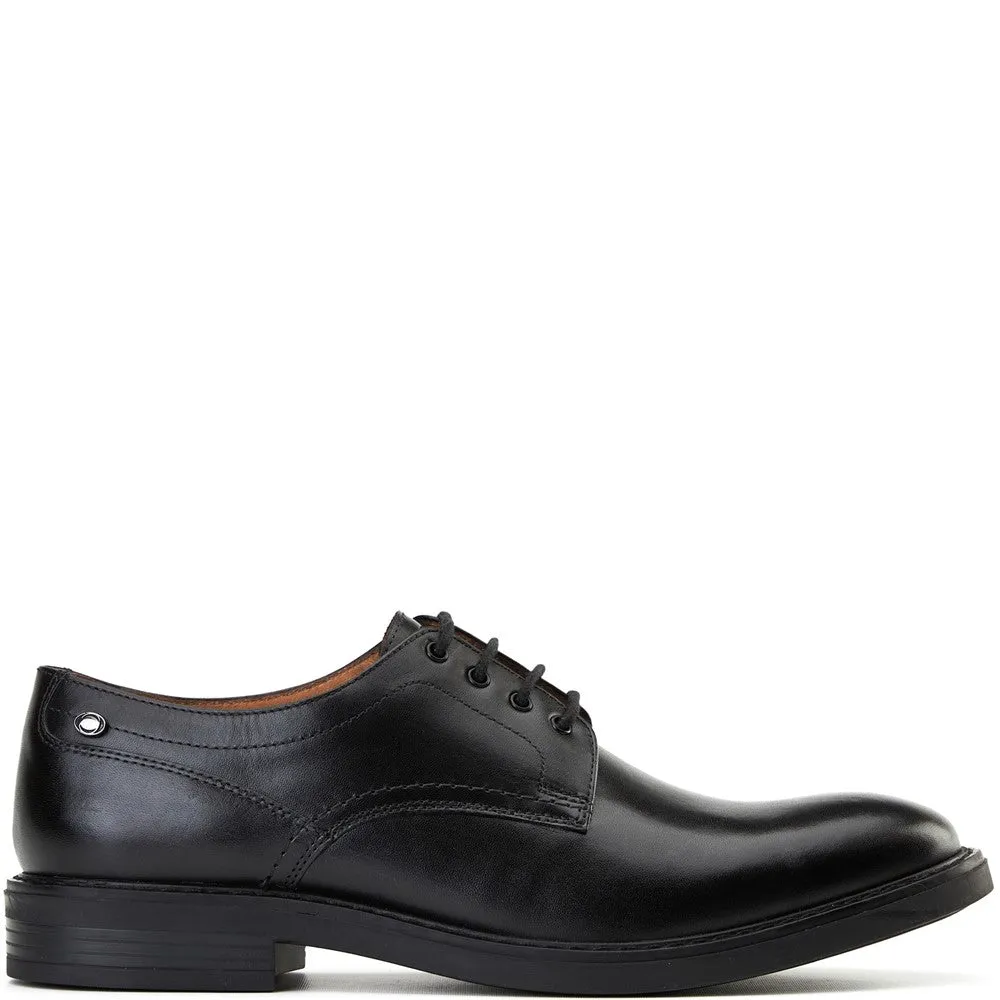 Durham Waxy Derby Shoes Black sold by Base London