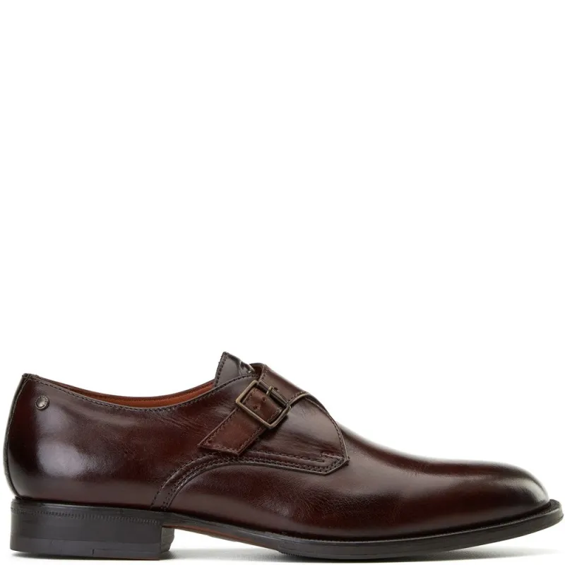 Faraday Washed Monk Strap Brown sold by Base London