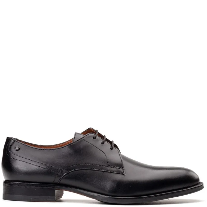 Edison Waxy Derby Shoes Black sold by Base London