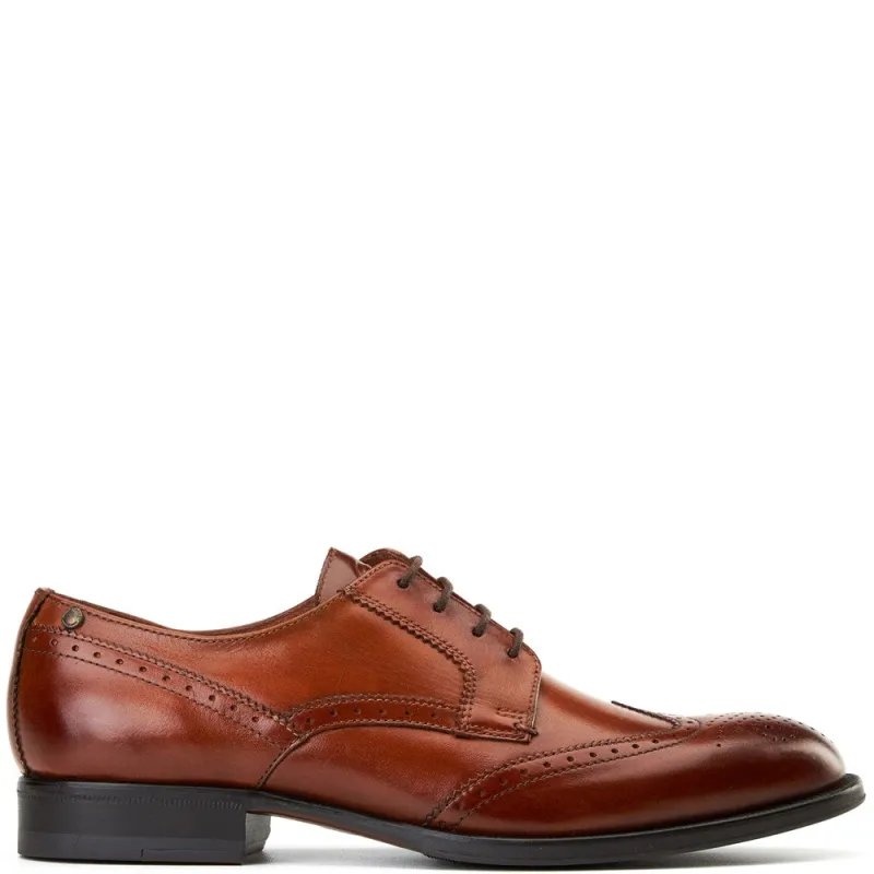 Bell Washed Brogue Shoes Tan sold by Base London