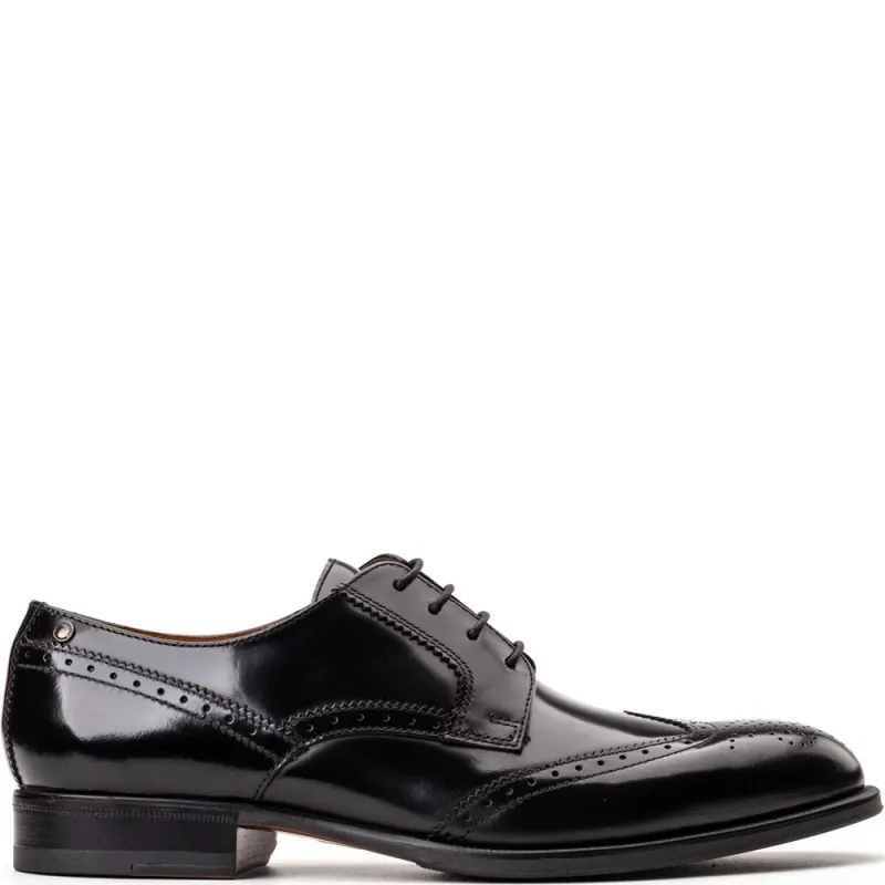 Bell Hi Shine Brogue Shoes Black sold by Base London