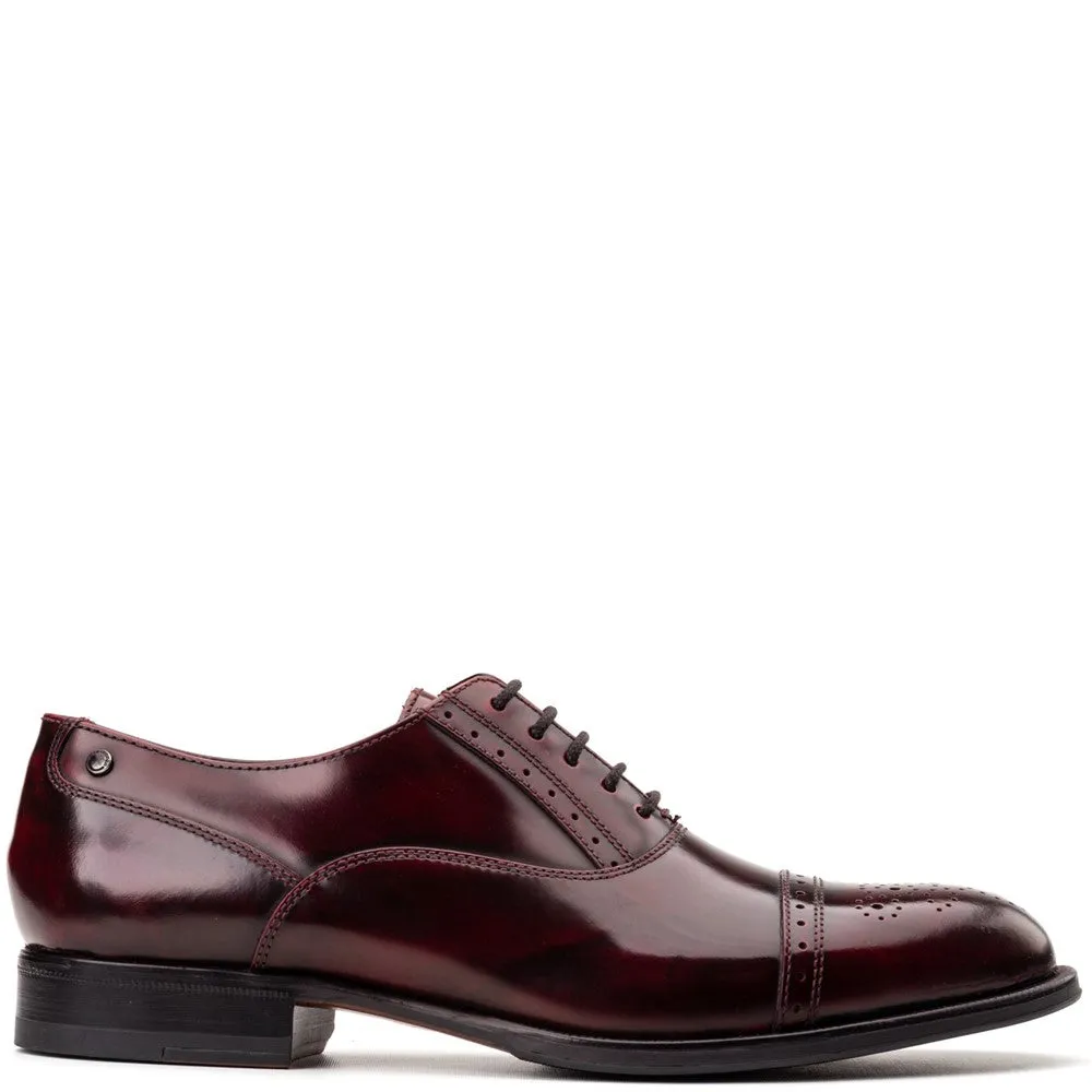 Franklin Hi Shine Brogue Shoes Bordo sold by Base London