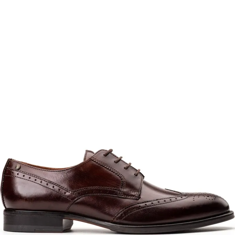 Bell Washed Brogue Shoes Brown sold by Base London