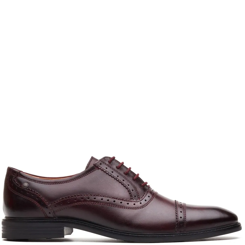 Ascot Leather Oxford Brogue Shoes Bordo sold by Base London