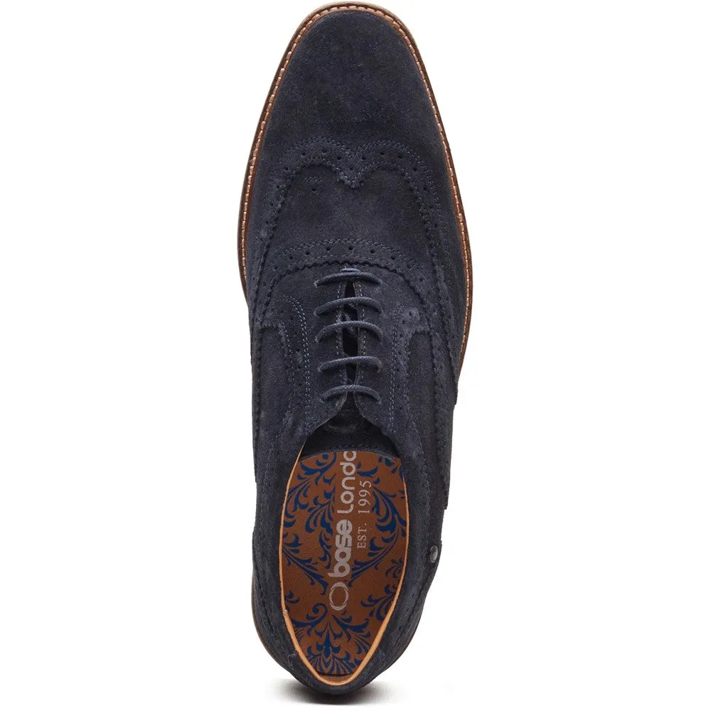 Clarence Suede Brogue Shoes Navy sold by Base London product image thumbnail 5