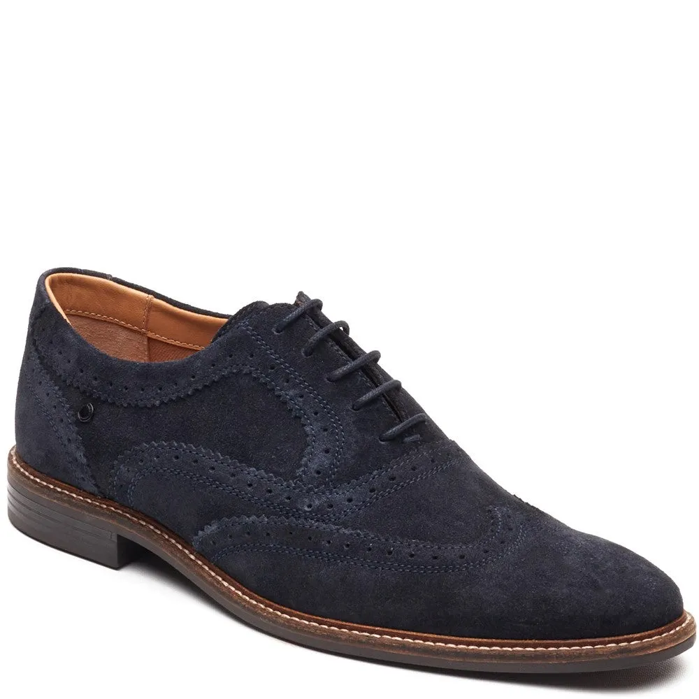 Clarence Suede Brogue Shoes Navy sold by Base London product image thumbnail 2