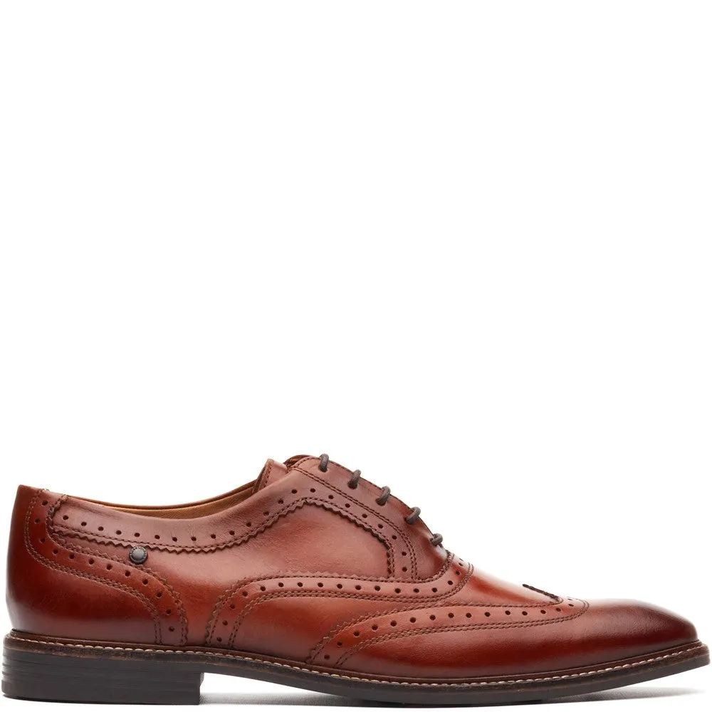 Clarence Leather Brogue Shoes Tan sold by Base London