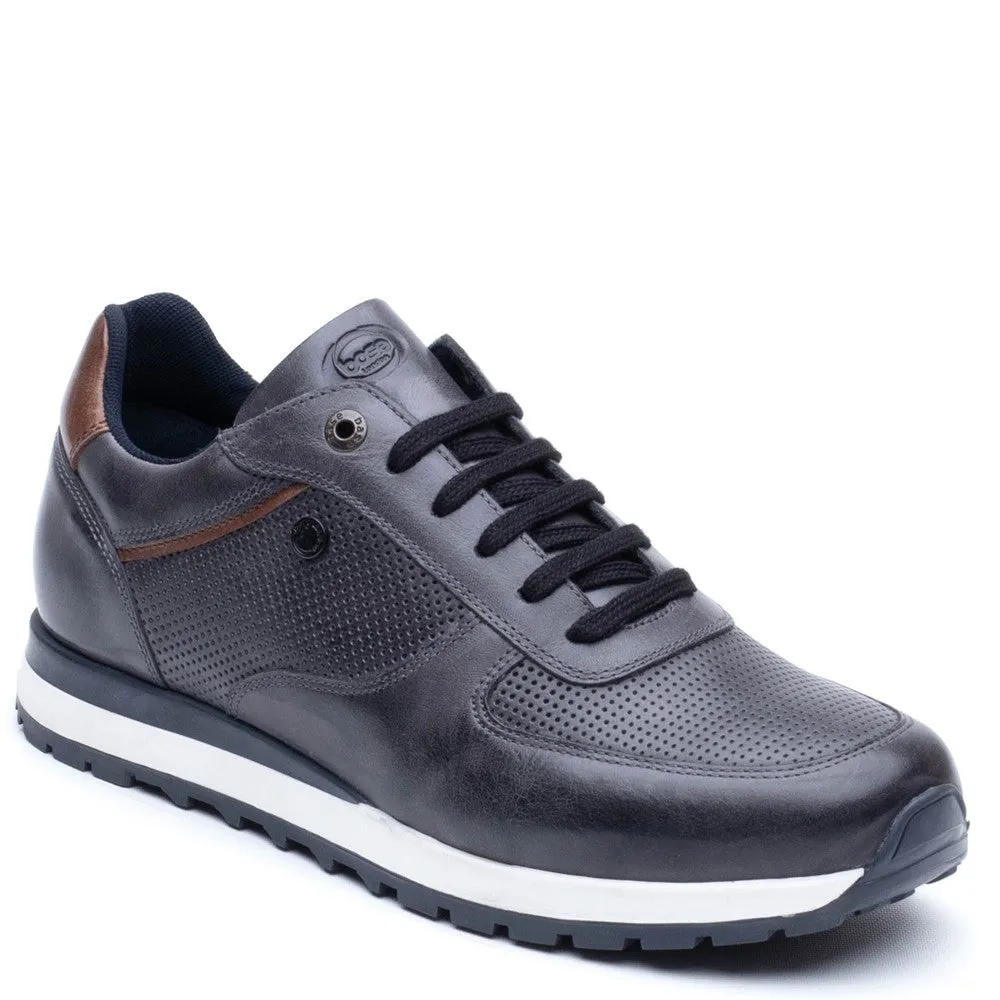 Lancaster Leather Trainer Navy sold by Base London