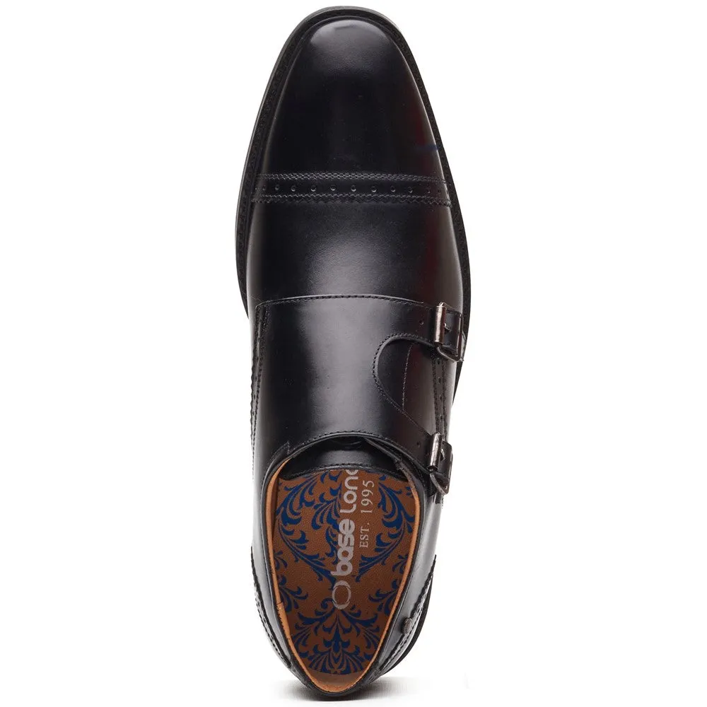 Henley Leather Double Monk Shoes Black sold by Base London product image thumbnail 4