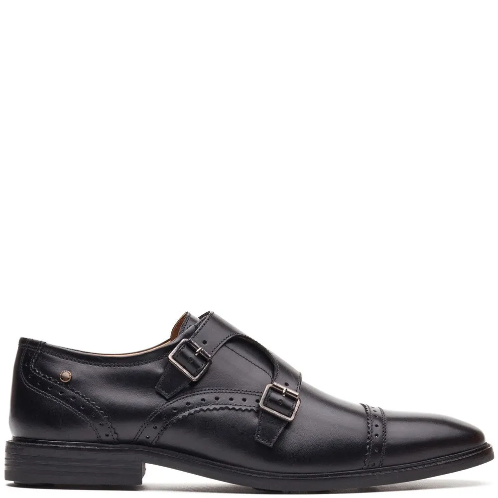 Henley Leather Double Monk Shoes Black sold by Base London product image thumbnail 5