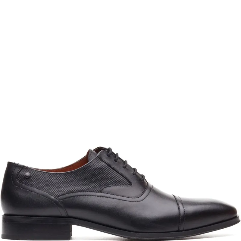 Portico Leather Toe Cap Oxford Shoes Black made by Base London