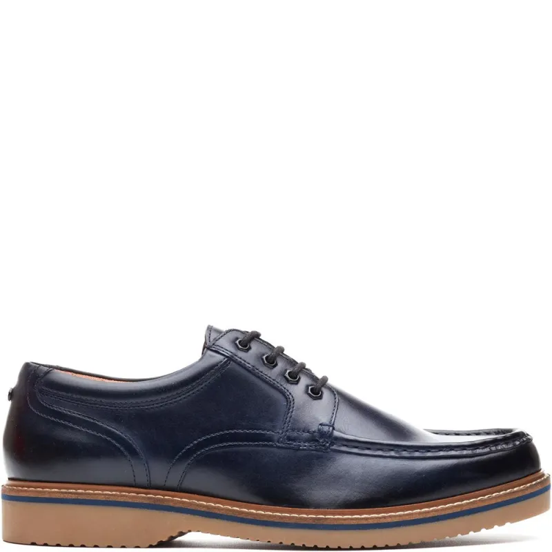 Langdon Leather Apron Toe Shoes Navy made by Base London