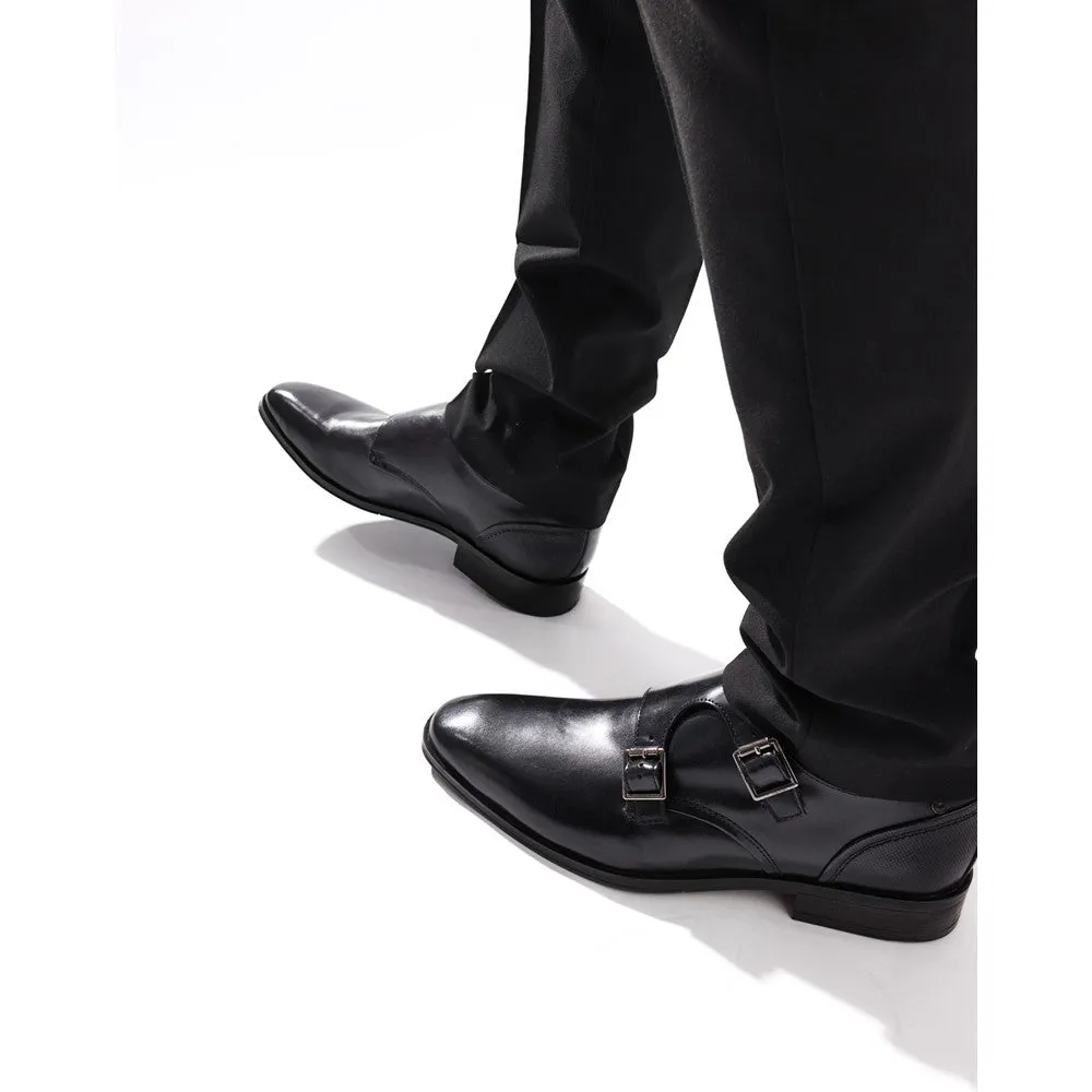 Cleric Leather Double Monk Shoes Black sold by Base London product image thumbnail 3