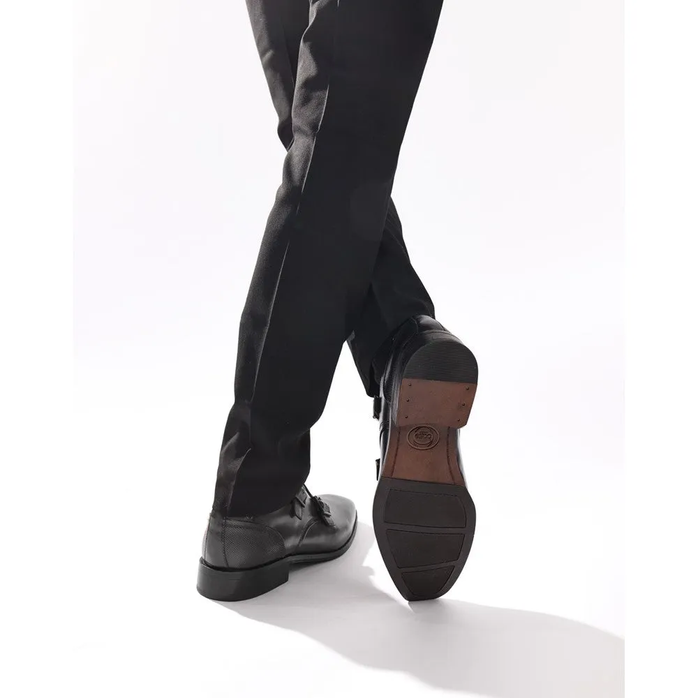 Cleric Leather Double Monk Shoes Black sold by Base London product image thumbnail 5