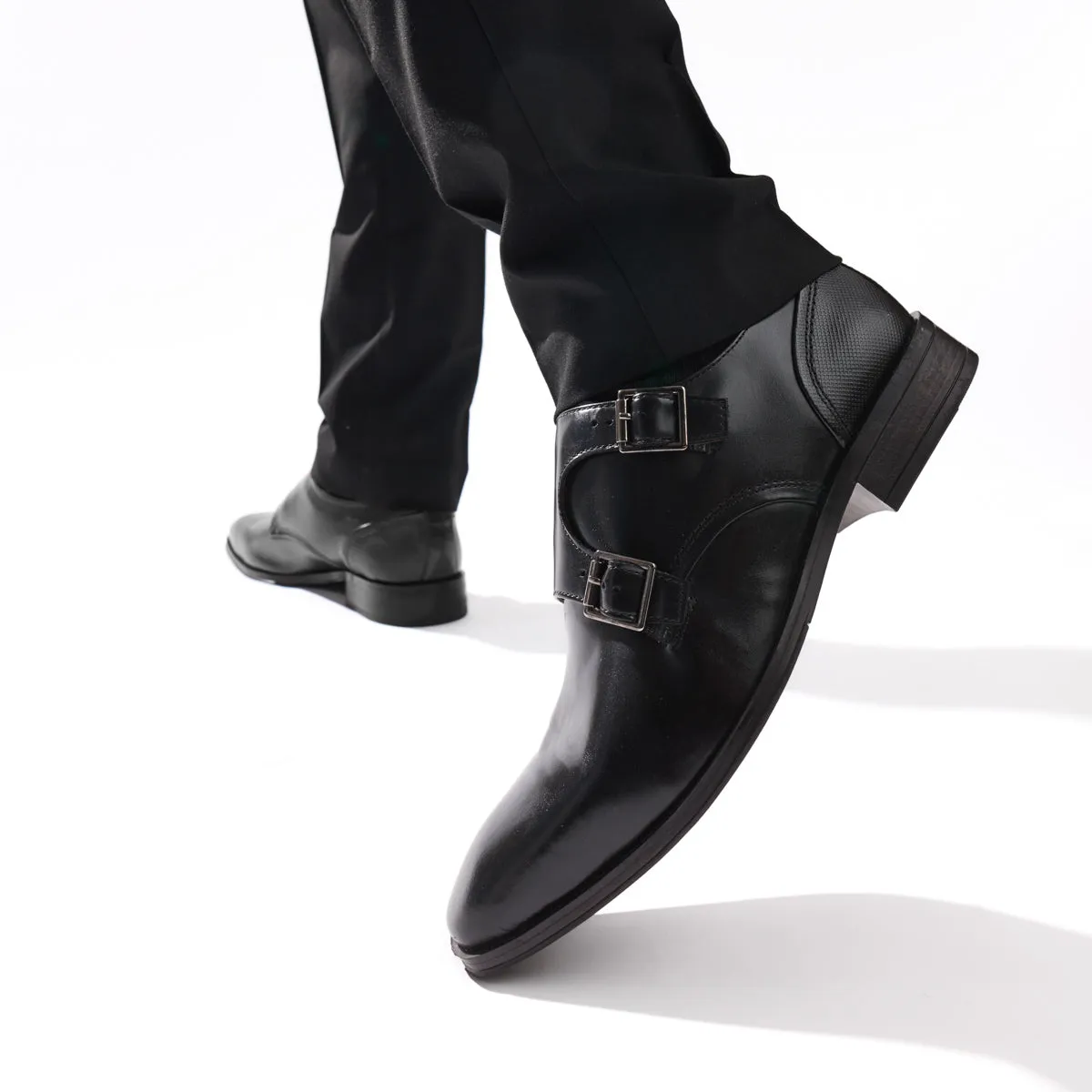 Cleric Leather Double Monk Shoes Black sold by Base London product image thumbnail 4