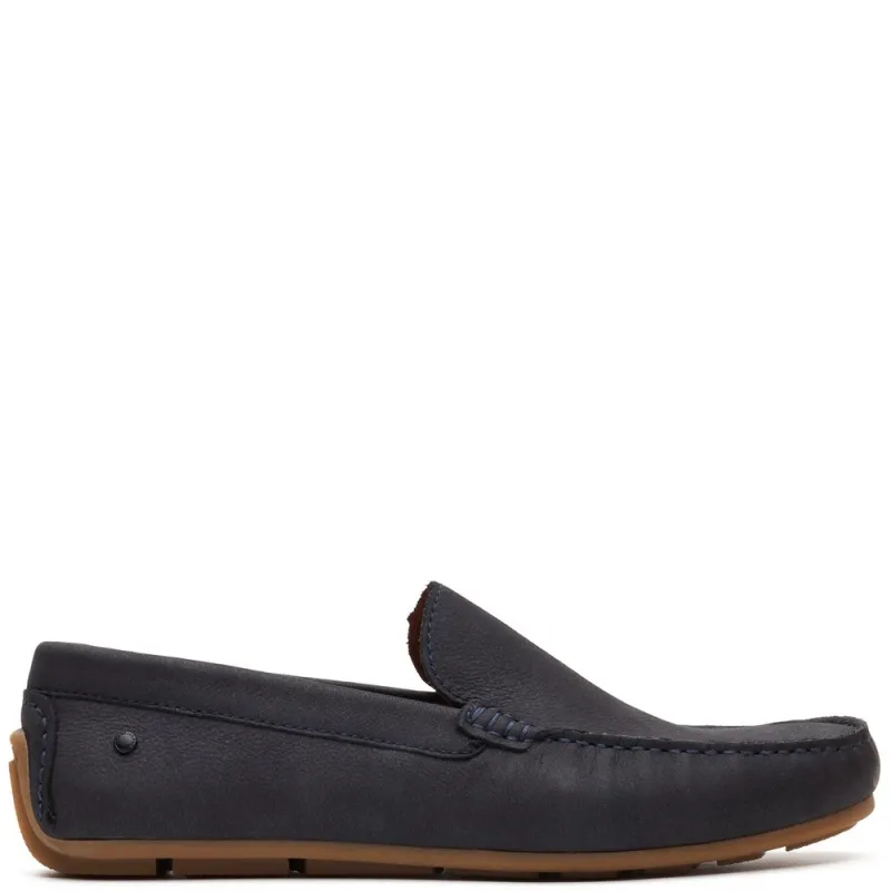 Moss Leather Driver Navy made by Base London