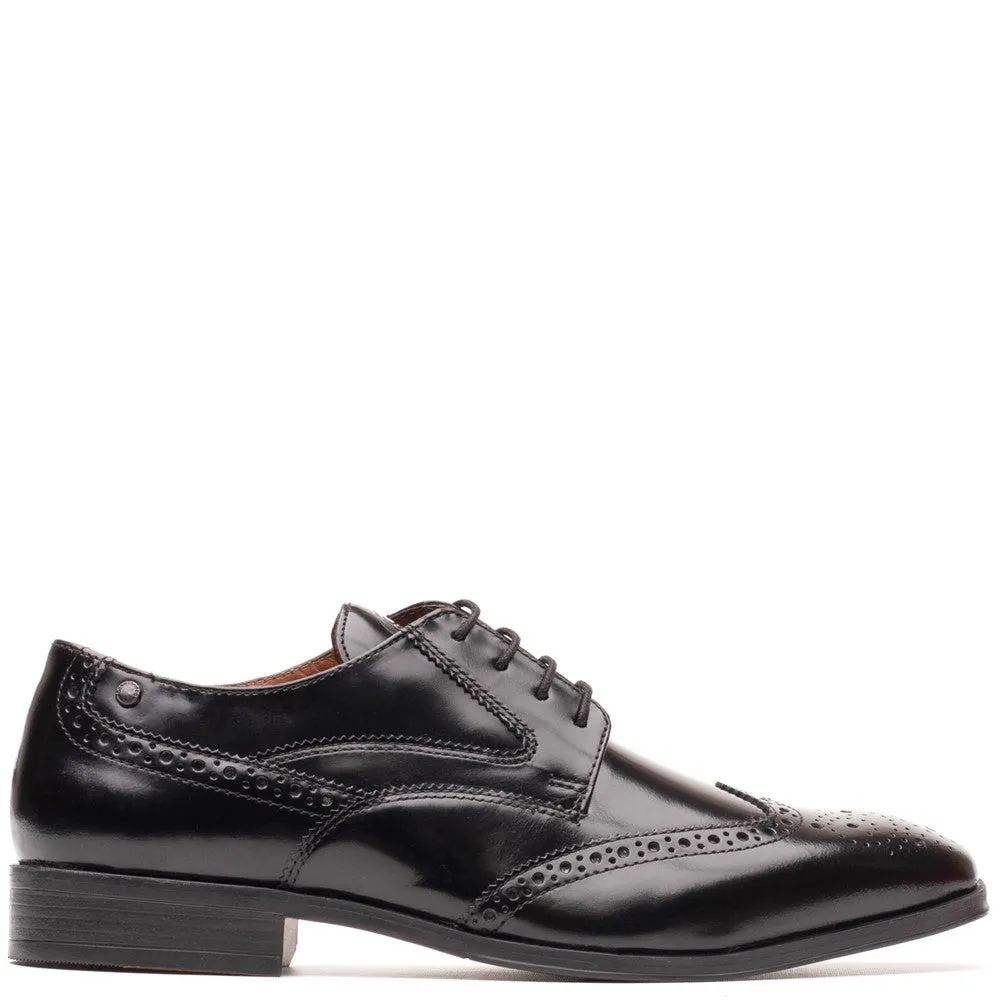 Steeple Hi Shine Brogue Shoes Black sold by Base London