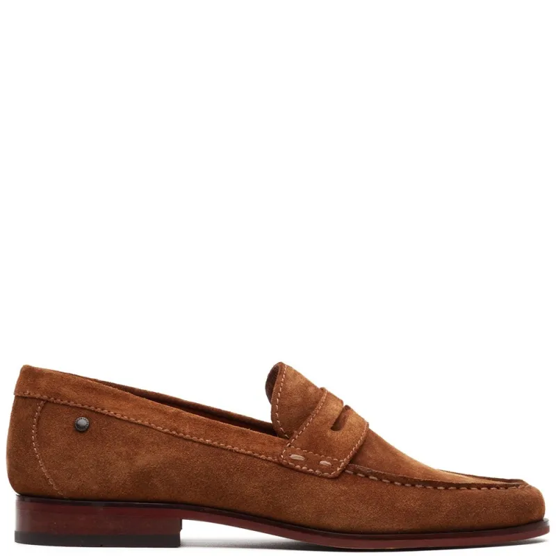 Slate Suede Penny Loafer Ginger made by Base London