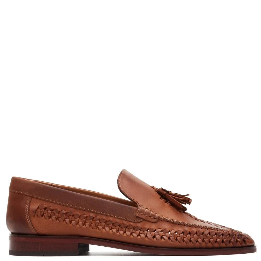 Bracken Leather Weave Loafer Tan sold by Base London