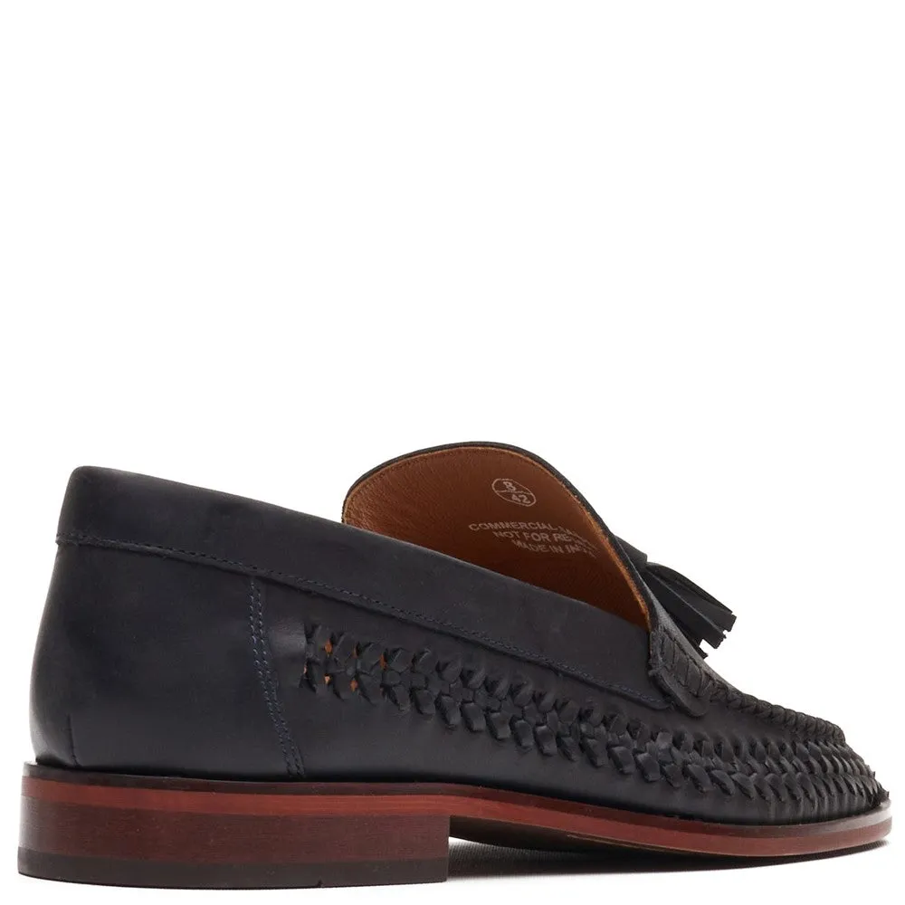 Bracken Leather Weave Loafer Navy sold by Base London product image thumbnail 3