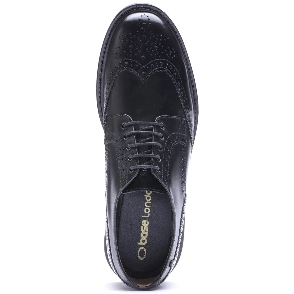 Tanner Waxy Brogue Shoes Black sold by Base London product image thumbnail 5