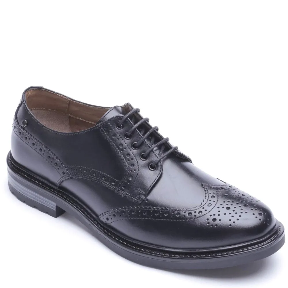 Tanner Waxy Brogue Shoes Black sold by Base London product image thumbnail 2