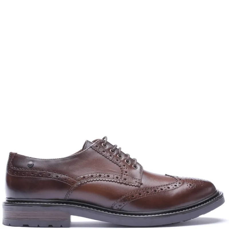 Tanner Waxy Brogue Shoes Brown made by Base London