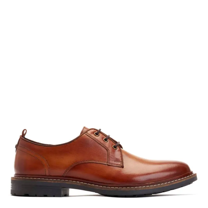 Dime Burnished Derby Shoes Tan sold by Base London