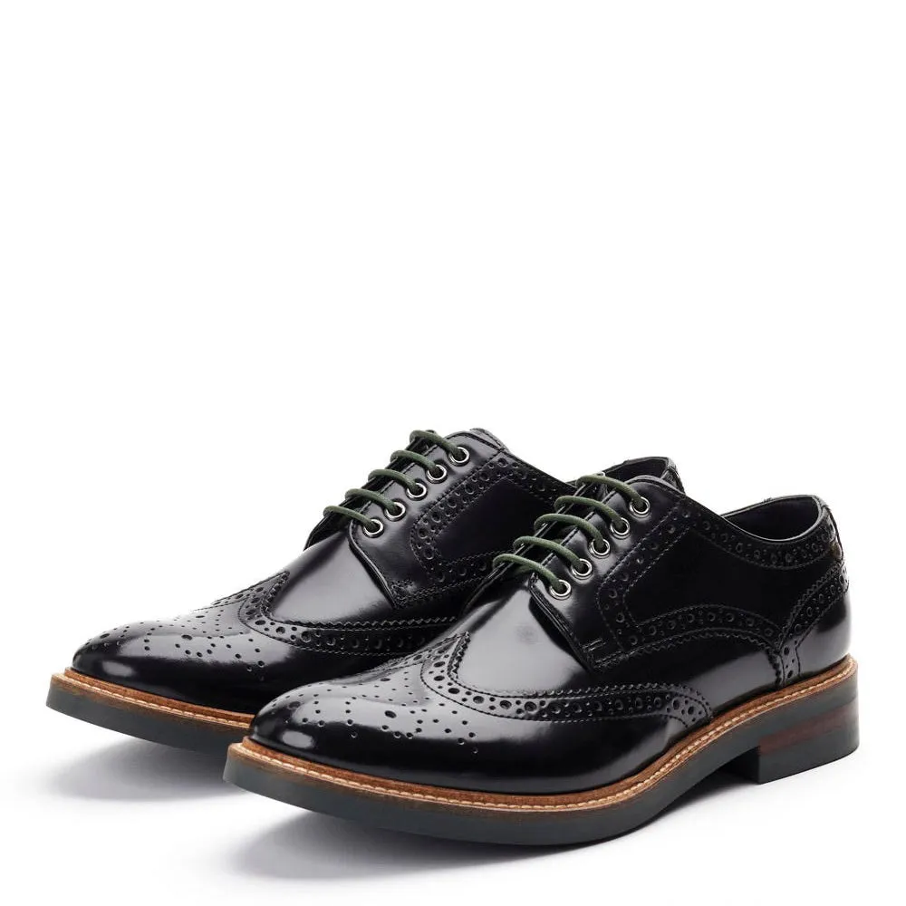 Woburn Hi Shine Brogue Shoes Black sold by Base London product image thumbnail 5